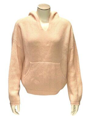 Forever 21 Size Small Light Pink Hoodie Waffle Knit Texture Cozy Lounge Day Vibe